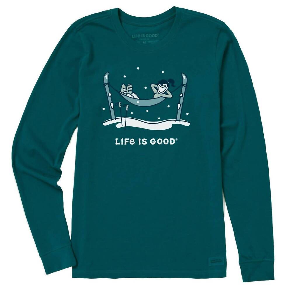 NEW LIFE IS GOOD women's crusher jackie ski hammock tee in mallard green